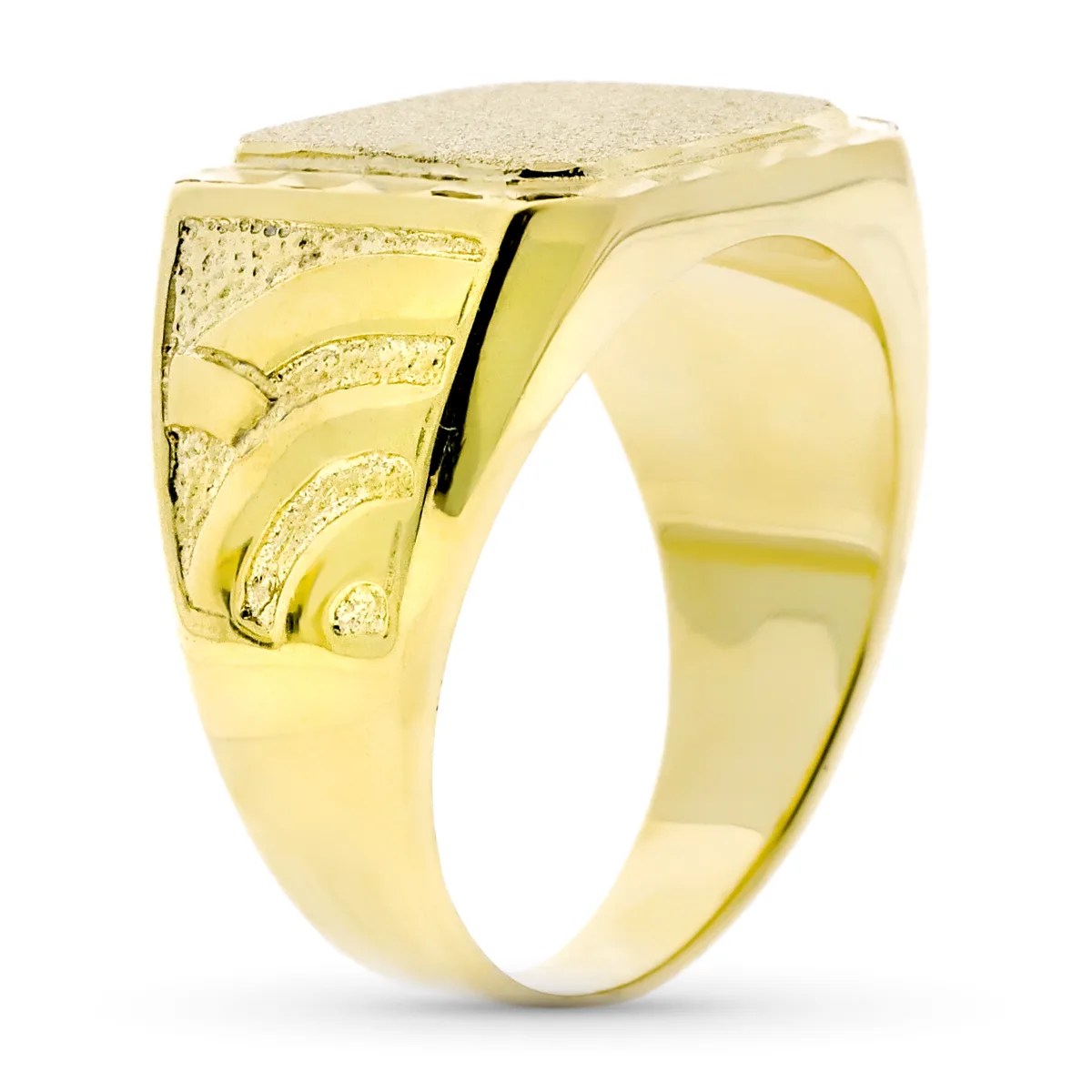 9K SELLO ORO AMARILLO CABALLERO FORRADO RECTANGULAR. ZONA GRABADO: 9X19 MM — vista 2