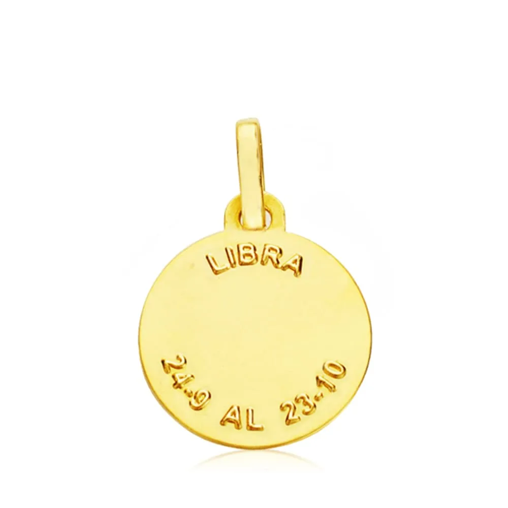 18K HOROSCOPO ORO AMARILLO LIBRA 13 MM — vista 2