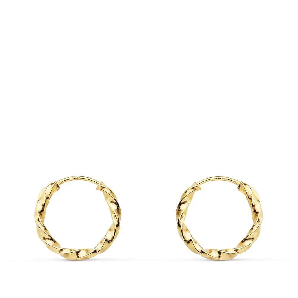 18K AROS ORO AMARILLO HUECOS GALLONEADOS. 12X1.50 MM