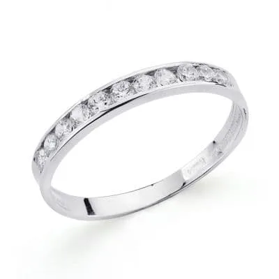 18K SORTIJA CIRCONITA CARRIL ORO BLANCO
