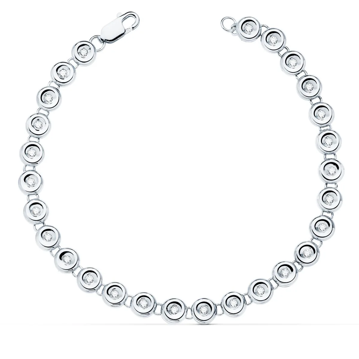 18K PULSERA RIVIERE ORO BLANCO 31 DIAMANTES LABORATORIO 0,434 QTS. VS2-G. ANCHO: 4,85 MM. LARGO: 19 CM