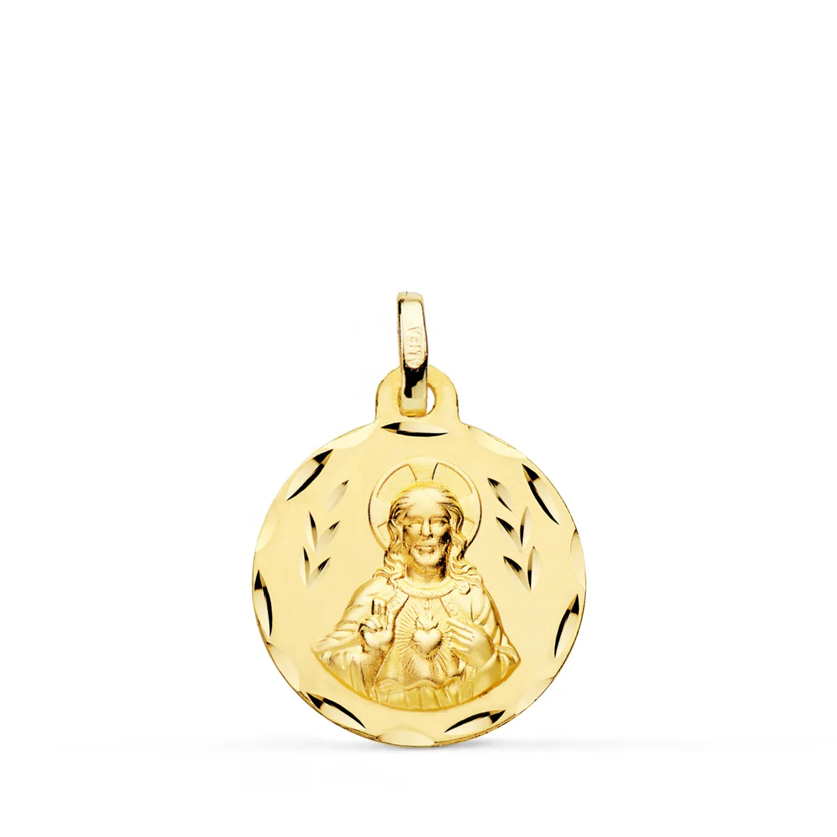 18K ESCAPULARIO ORO AMARILLO CORAZON DE JESUS Y VIRGEN DEL CARMEN TALLADO ORO AMARILLO 18 MM — vista 3