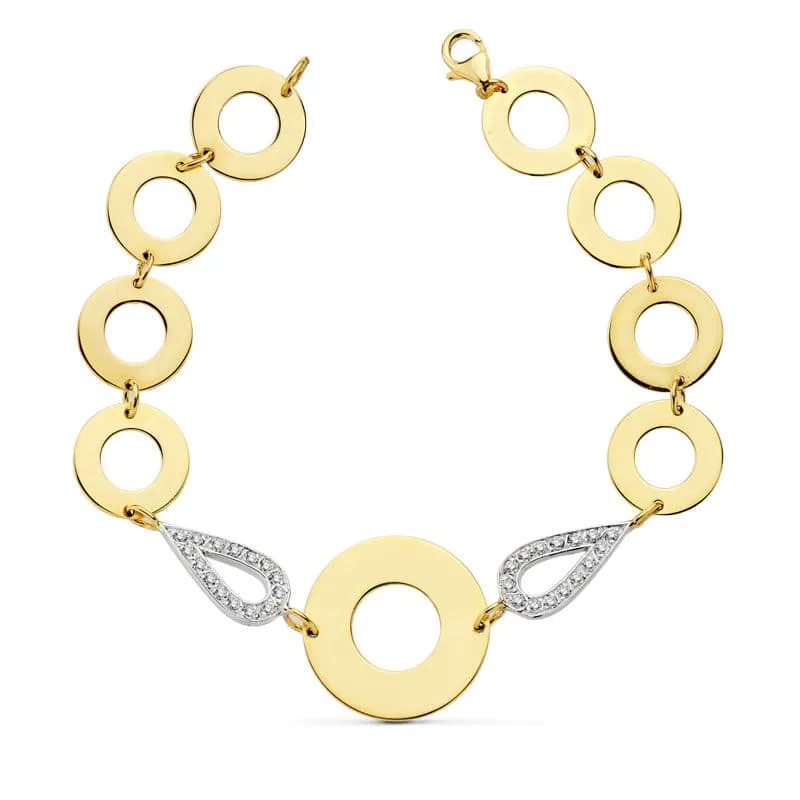 18K PULSERA BICOLOR 19.5 CM