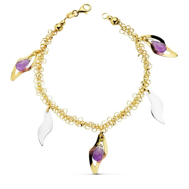 18K PULSERA FETICHES BICOLOR 19CM
