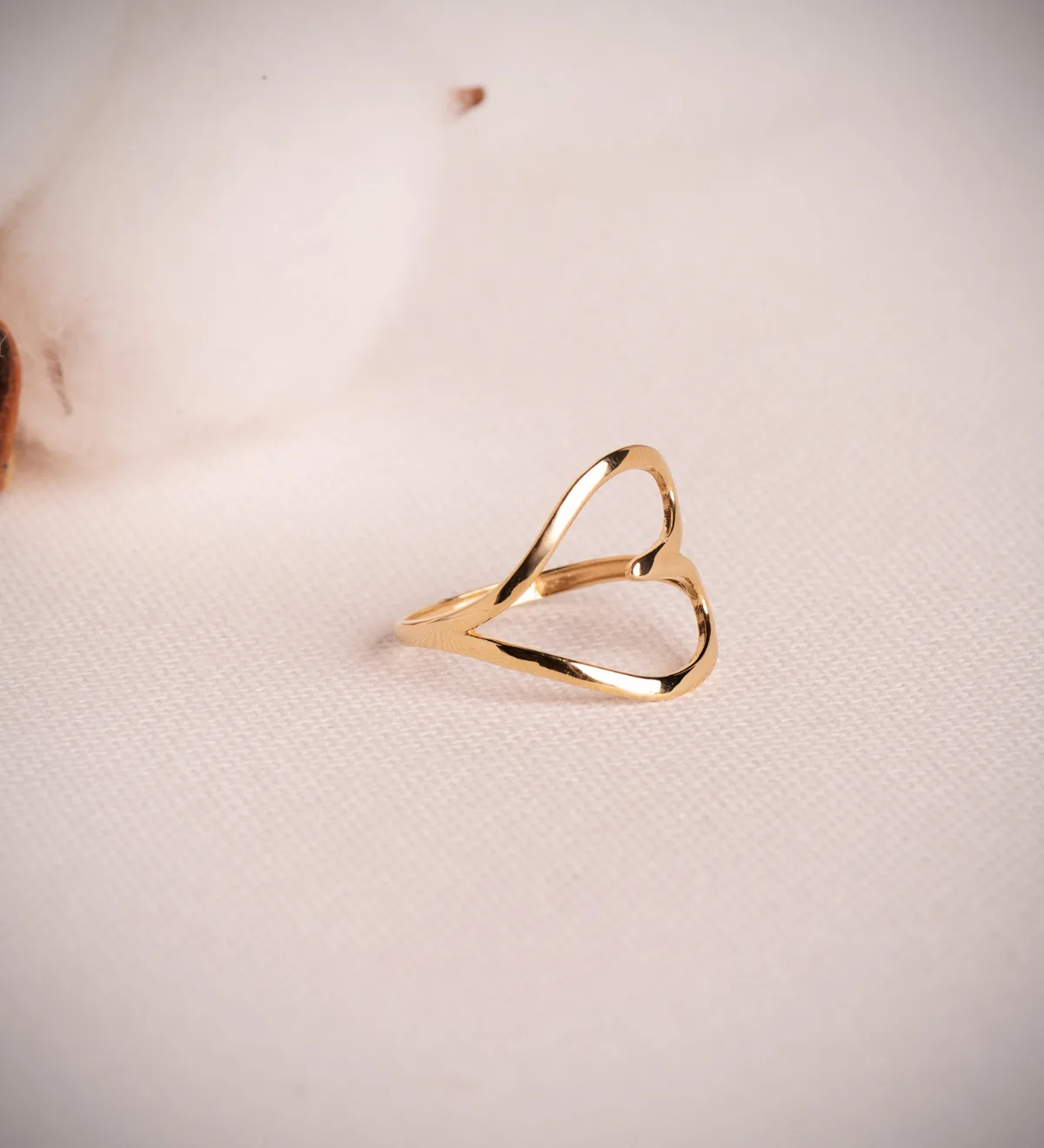 18K SORTIJA ORO AMARILLO CORAZON LISO EN BRILLO. ANCHO 16 MM — vista 2