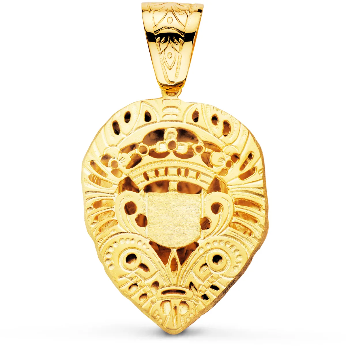 18K COLGANTE LEON GIGANTE TALLADO ORO AMARILLO 66X56 MM — vista 2