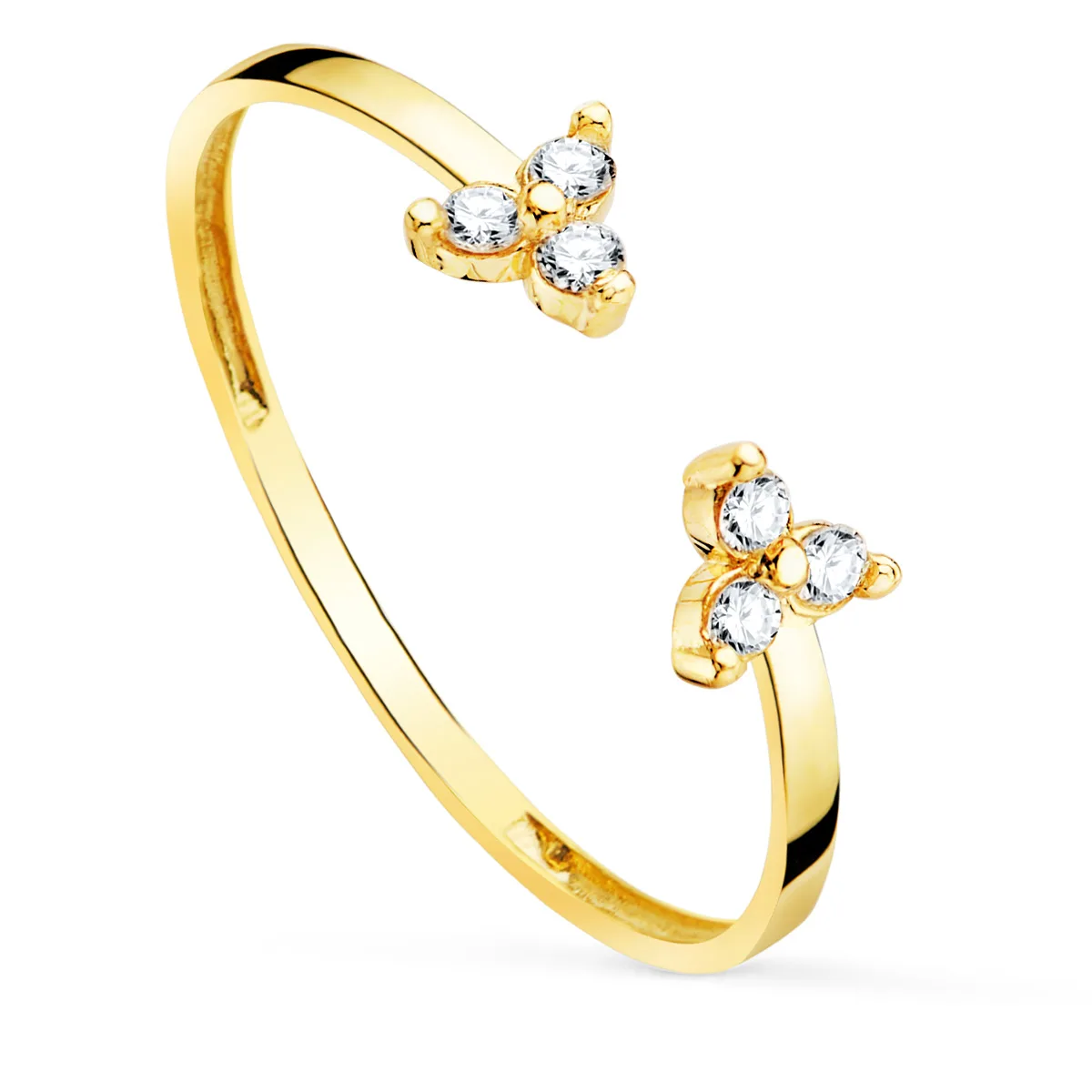 18K SORTIJA ORO AMARILLO DIAMANTES 0.09 QTS.  CUERPO 1.10 MM
