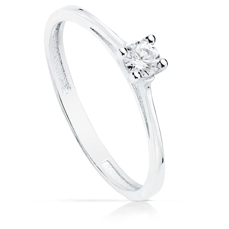 18K SOLITARIO ORO BLANCO CIRCONITA 3.5 MM
