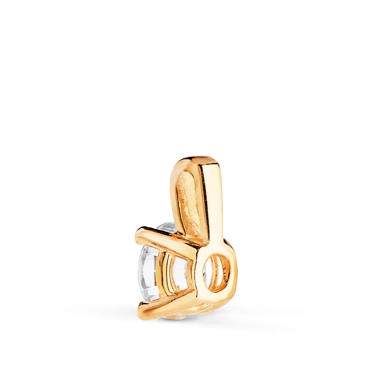 18K COLGANTE ORO AMARILLO DIAMANTE LABORATORIO TALLA BRILLANTE 5MM 0,500 QTES. G-VS1. MEDIDA: 9X5 MM — vista 2