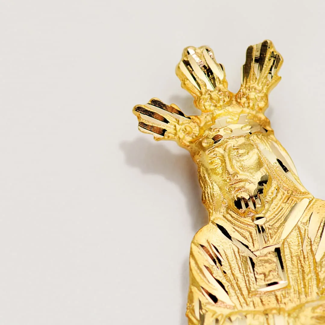 18K CRISTO ORO AMARILLO CAUTIVO SILUETA 27X13 MM — vista 2