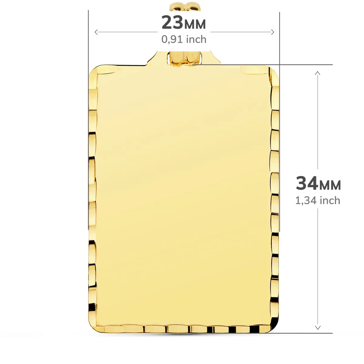 18K PLACA CHAPA ORO AMARILLO TALLADA 36X23 MM — vista 2