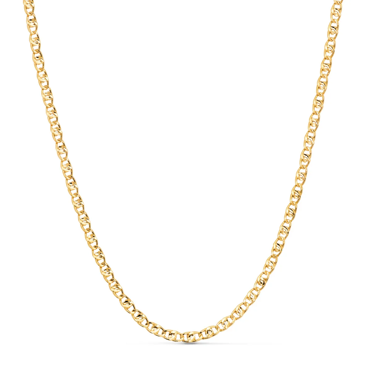 18K CADENA ORO AMARILLO CHOKER TIPO ANCLA 32-6 CM  CIERRE REASA. ANCHO: 3MM