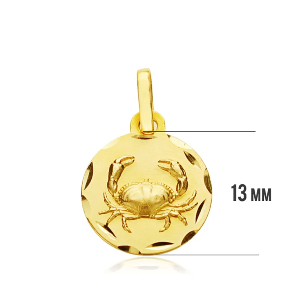 18K HOROSCOPO ORO AMARILLO CANCER 13 MM — vista 3