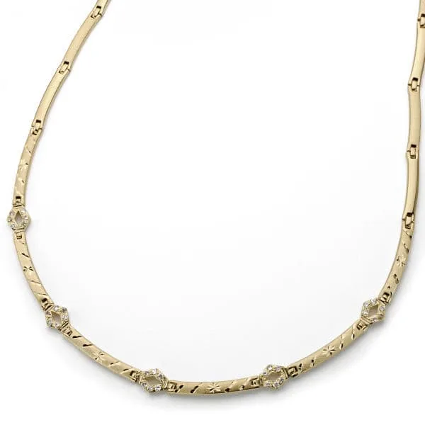 18K GARGANTILLA ORO AMARILLO CIRCONITA 45CM ANCHO 6 MM