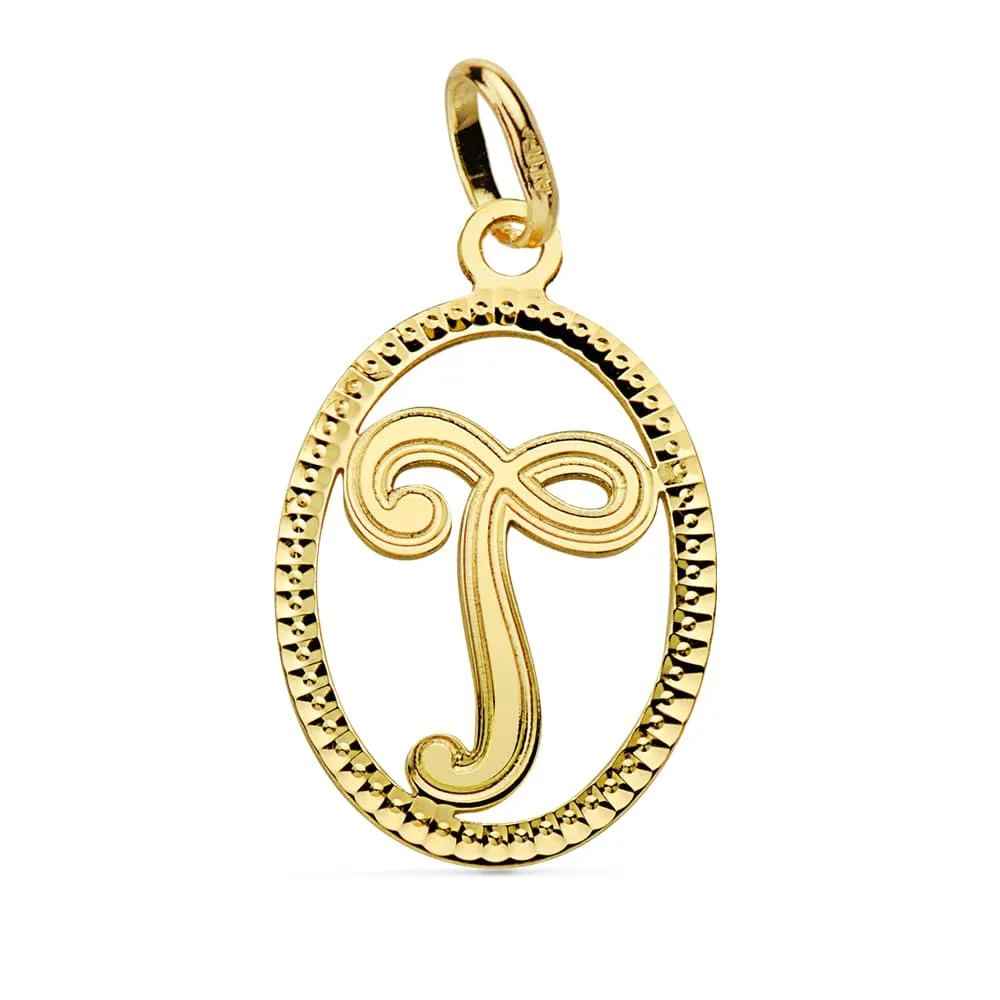 18K COLGANTE ORO AMARILLO INICIAL LETRA T 21X14 MM