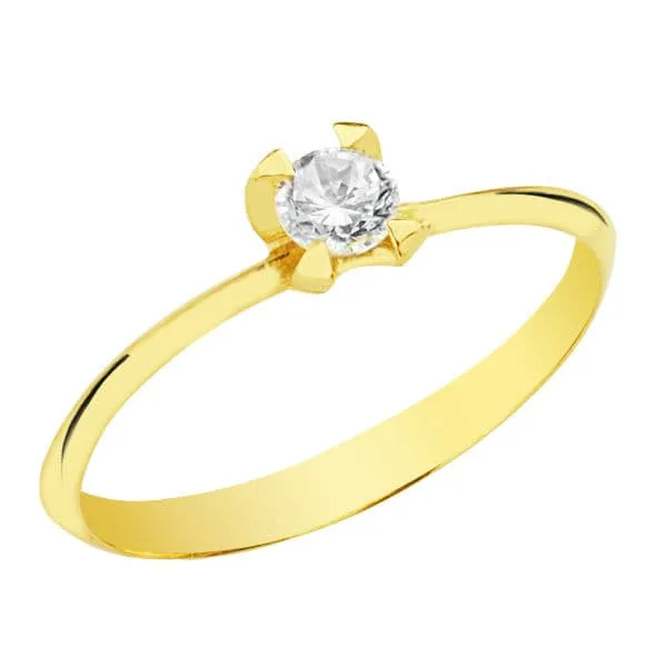 18K SOLITARIO ORO AMARILLO CON CIRCONITA 3,5 MM.