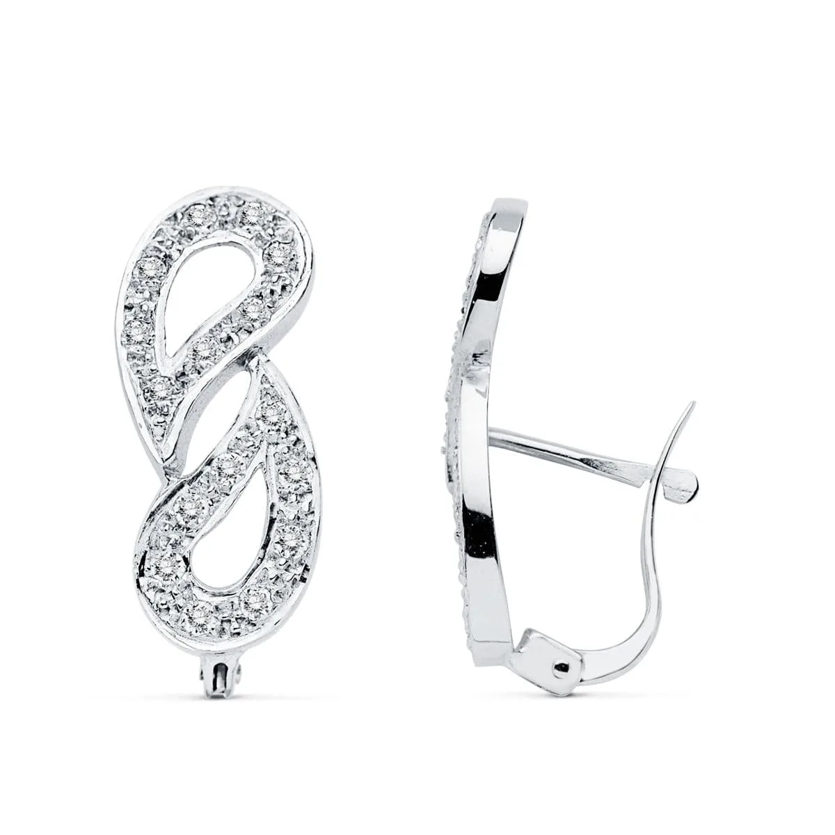 18K PENDIENTES CIRCONITA ORO BLANCO CATALAN