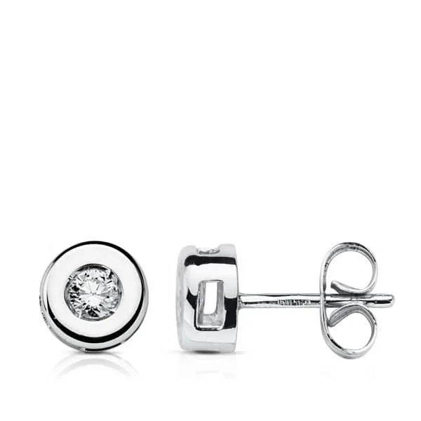 18K PENDIENTES ORO BLANCO DIAMANTES LABORATORIO 0,220 QTS. VS2-G. MEDIDA: 6,5 MM. CIERRE PRESION