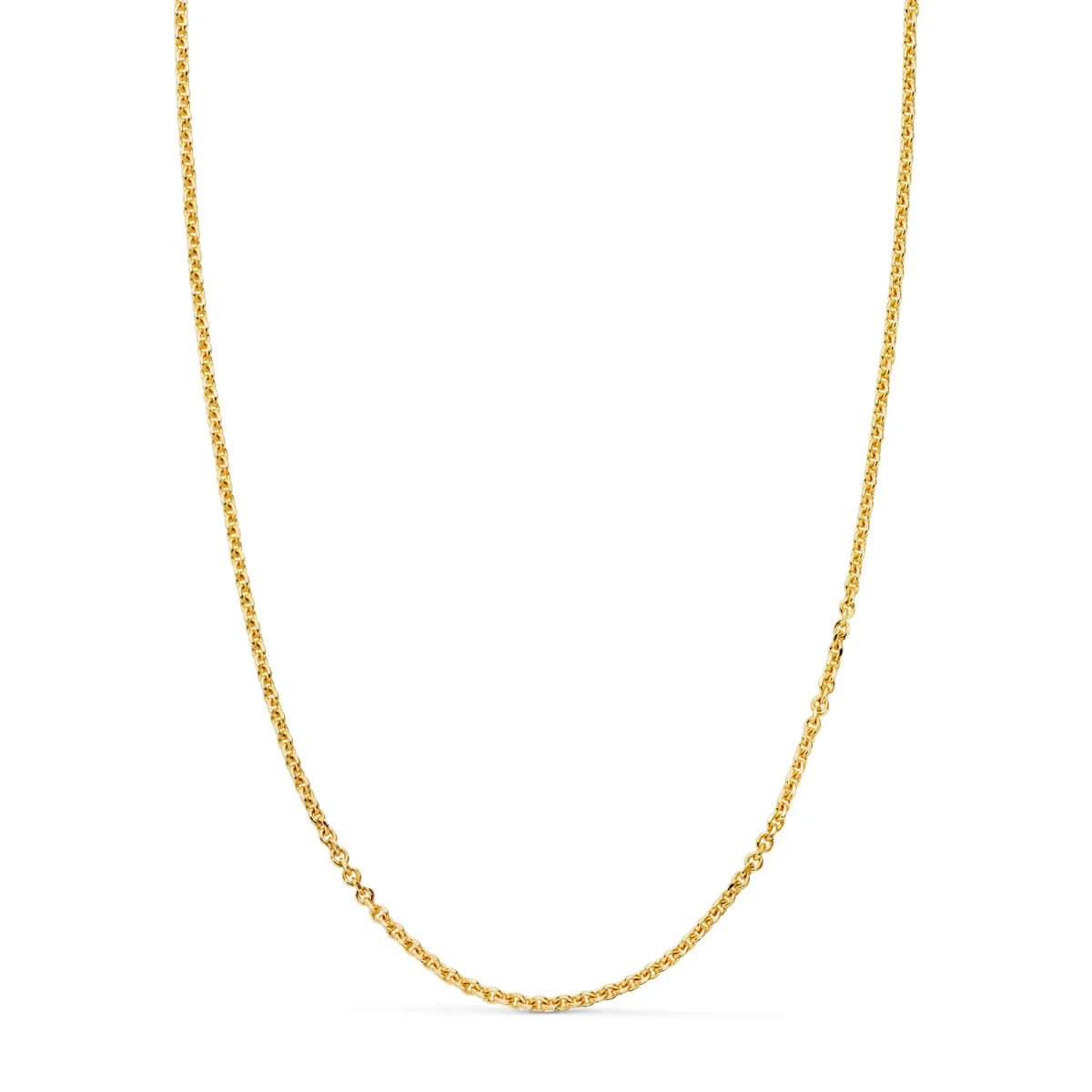 18K CADENA ORO AMARILLO MACIZA FORZADA ESLABON TALLADO. ANCHO: 2 MM LARGO: 60CM
