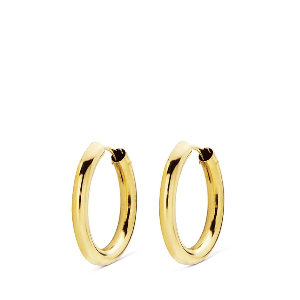 18K AROS ORO AMARILLO REDONDOS LISOS LIGEROS 18X2.5 MM — vista 2