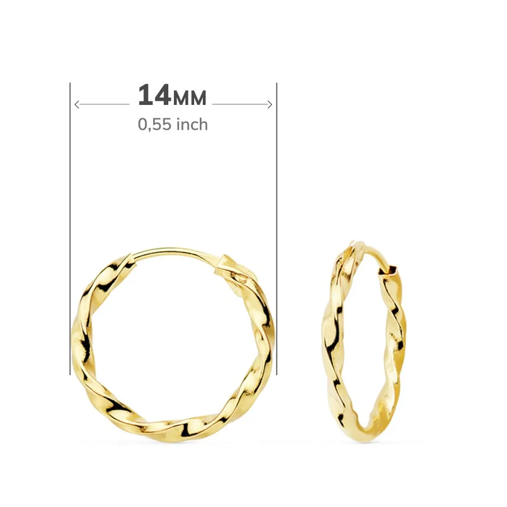 18K AROS ORO AMARILLO HUECOS GALLONEADOS. 14X1.5 MM — vista 2