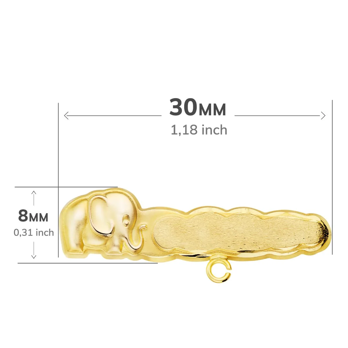 18K ALFILER ORO AMARILLO TALLADO ELEFANTE. 30X8 MM — vista 2
