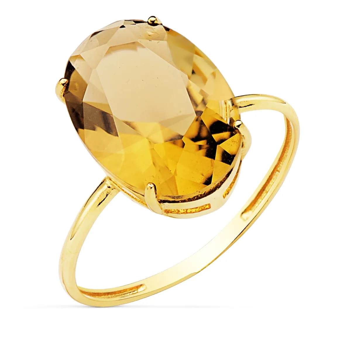 18K SORTIJA ORO AMARILLO PIEDRA OVAL 14X10 MM COLOR CITRINO