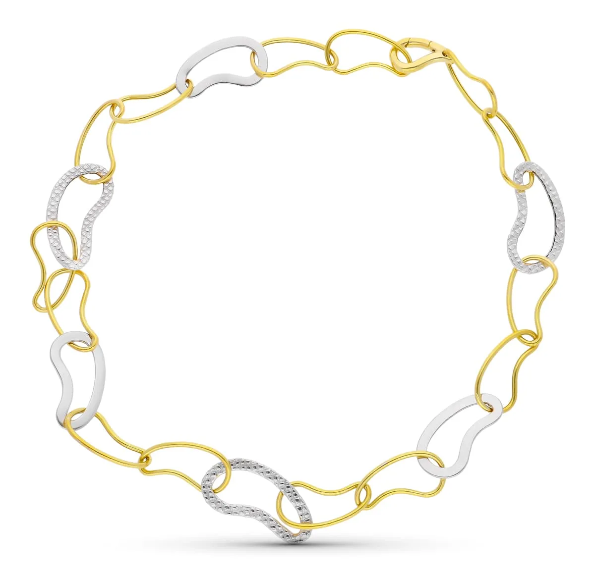 18K GARGANTILLA ORO BICOLOR ESLABONES