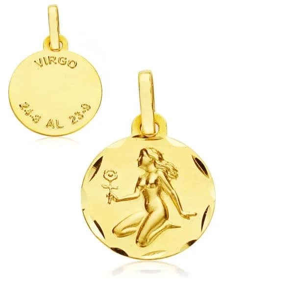 9K HOROSCOPO ORO AMARILLO 13 MM VIRGO