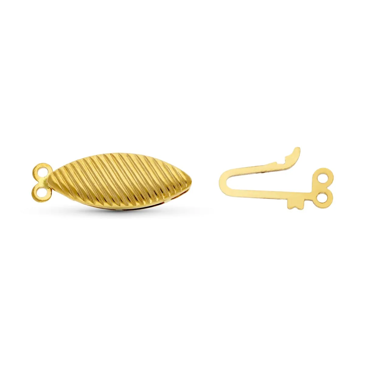 18K FORNITURA CIERRE BROCHE DE GARGANTILLA ORO AMARILLO GALLONEADO. 17X7 MM — vista 2