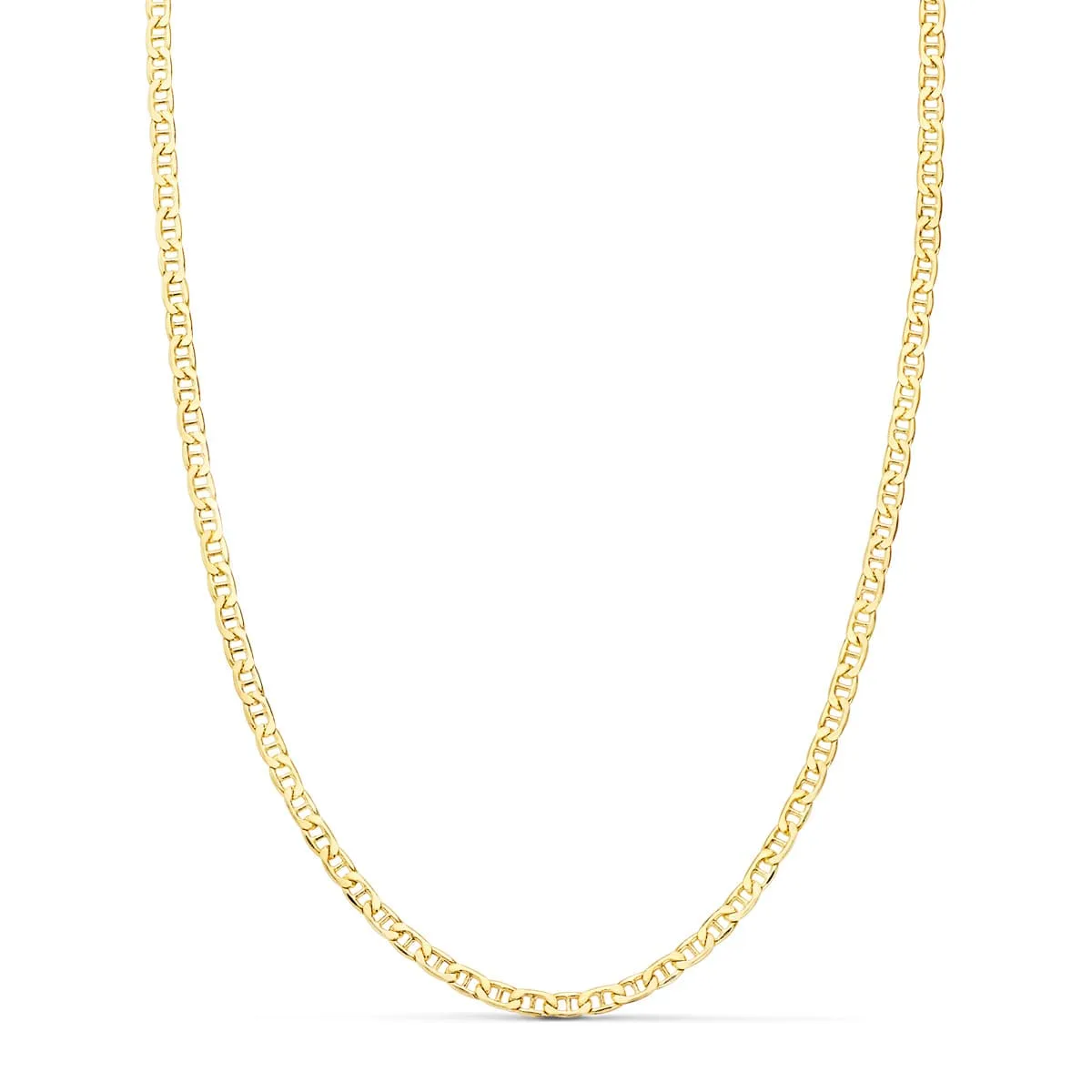 18K CADENA ORO AMARILLO ANCLA PLANA HUECA LARGO 45CM ANCHO 2 MM