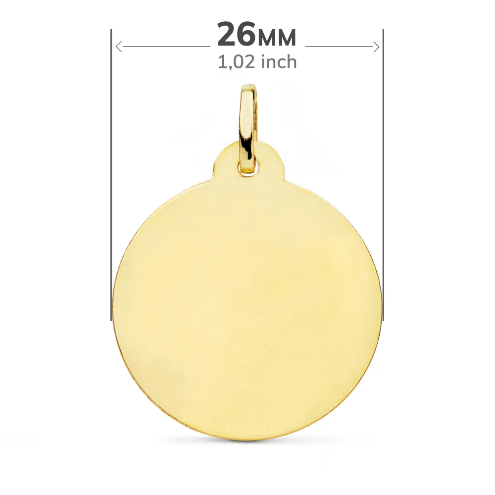 18K MEDALLA ORO AMARILLO CRISTO SAGRADO CORAZON DE JESUS BISEL 26 MM — vista 2