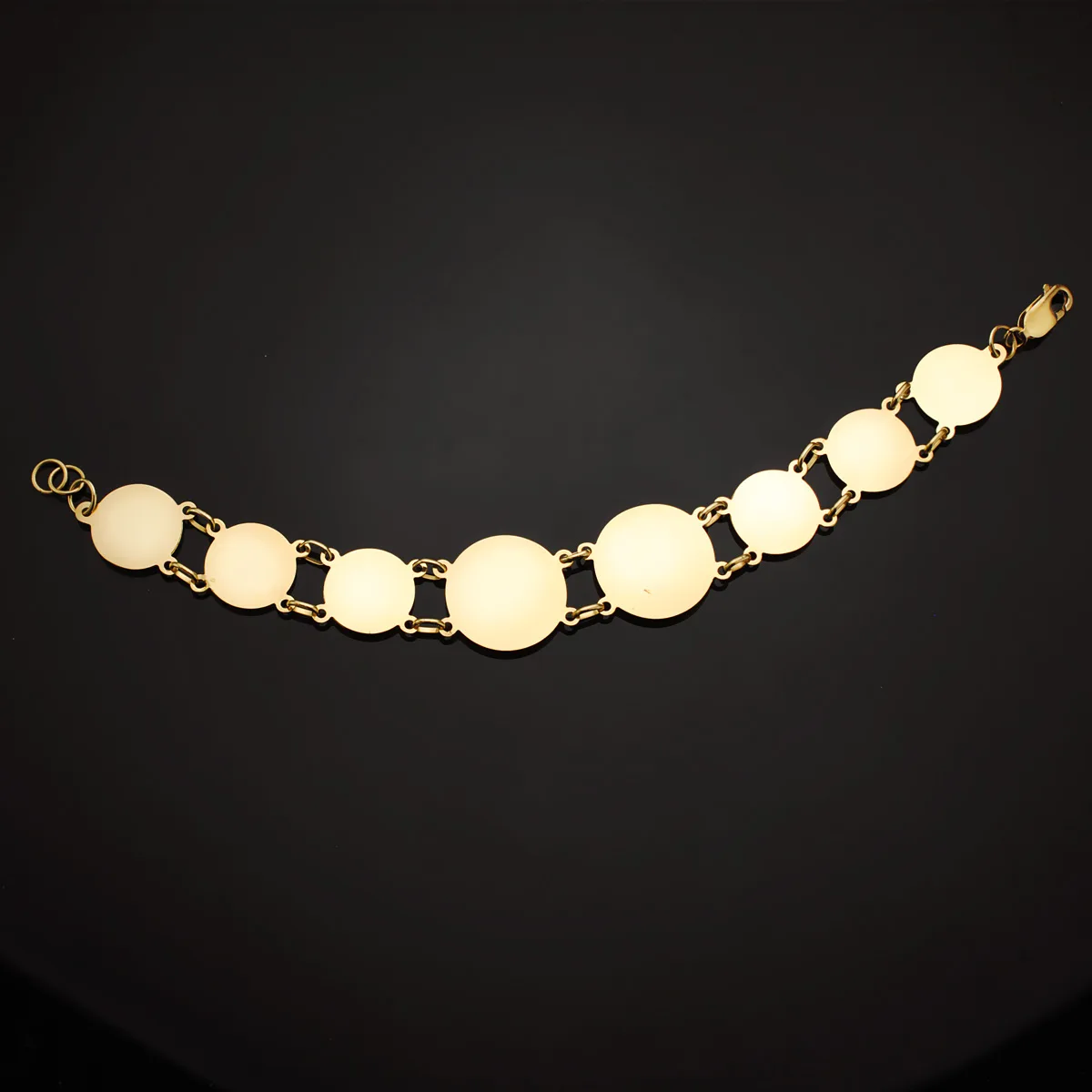 18K PULSERA ORO AMARILLO CON MEDUSAS DE 20 Y 15 MM LARGO 20.5 CM — vista 2