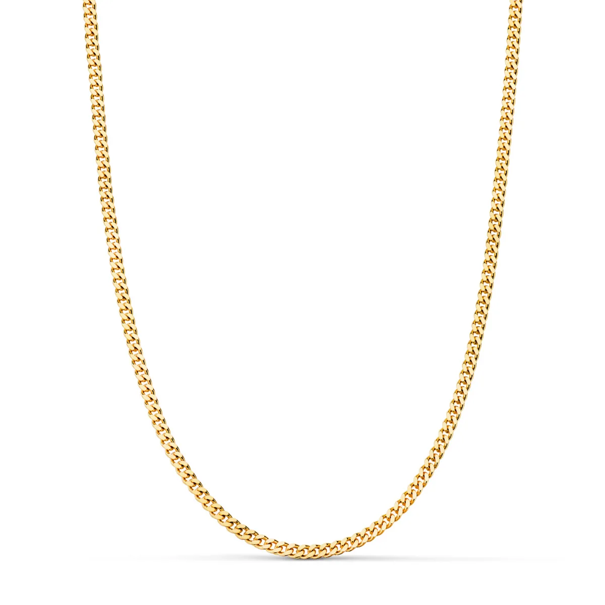 18K CADENA ORO AMARILLO BARBADA PLANA Y MACIZA. ANCHO: 2,2 MM. LARGO: 60CM