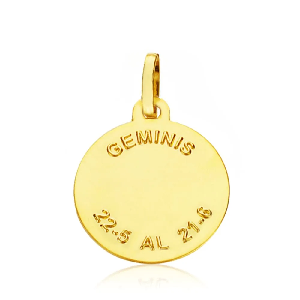 18K PLACA HOROSCOPO ORO AMARILLO GEMINIS 16 MM — vista 2