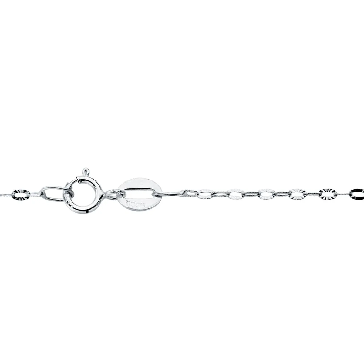 18K CADENA MACIZA ORO BLANCO ESLABONES TALLADOS 1 MM 40CM — vista 3