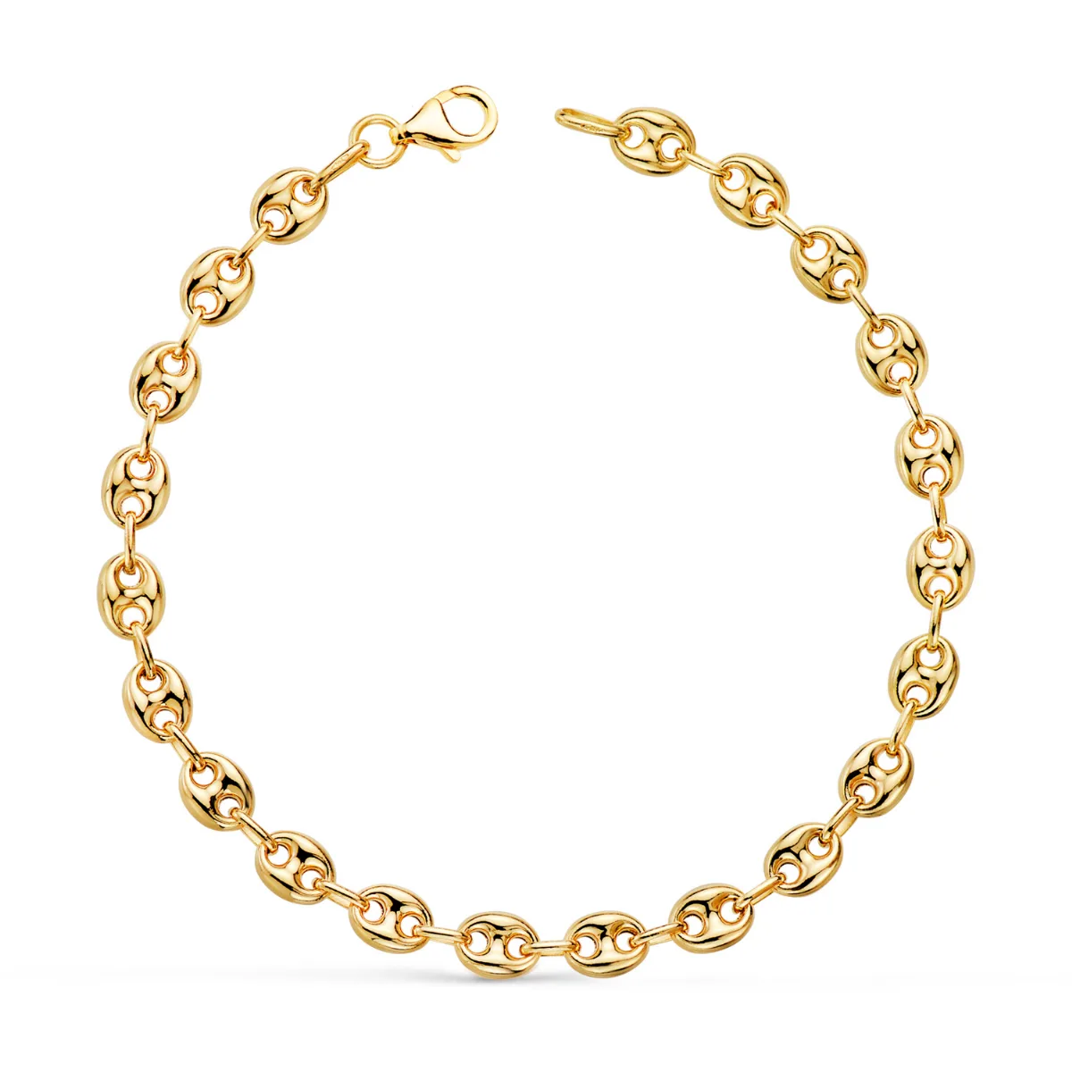 18K PULSERA ORO AMARILLO CALABROTE HUECO ANCHO: 5 MM. LARGO:  19CM