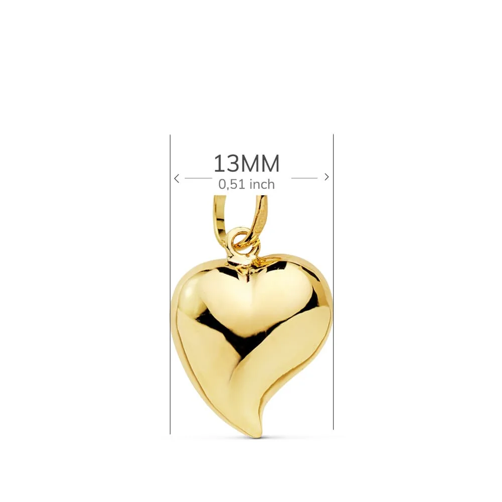 18K COLGANTE ORO AMARILLO CORAZON LISO 13X12 MM C. AMOR — vista 2