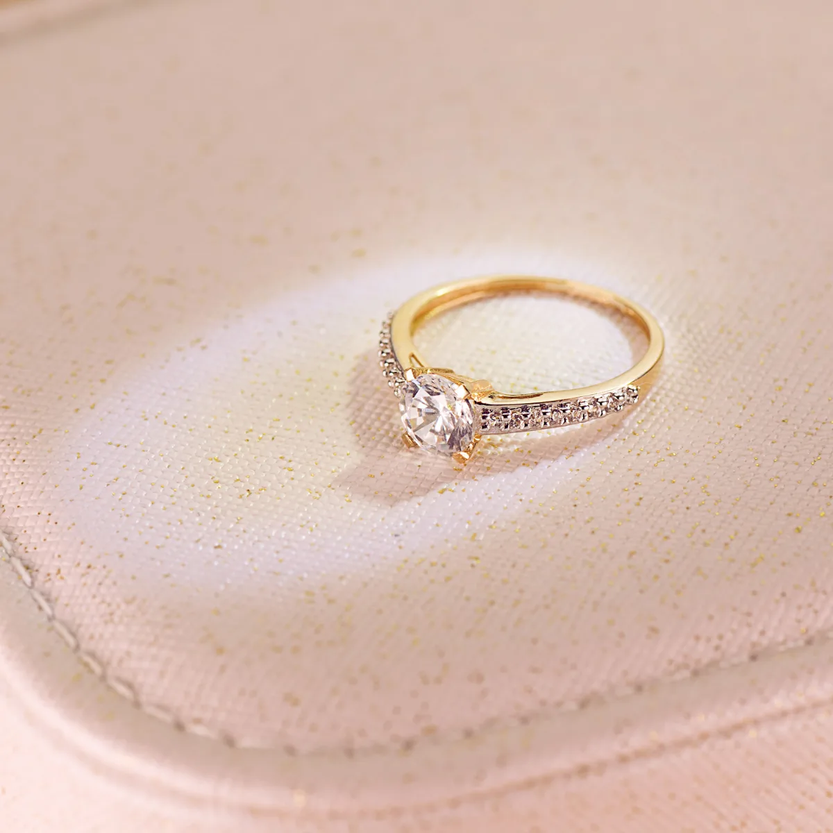 18K SOLITARIO ORO BICOLOR CIRCONITA 6 MM — vista 2