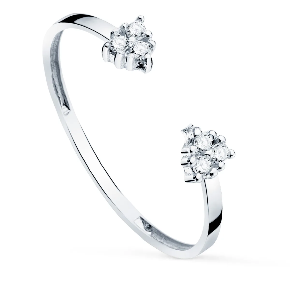 18K SORTIJA ORO BLANCO DIAMANTES 0.0480 QTS.  CUERPO 1.10 MM