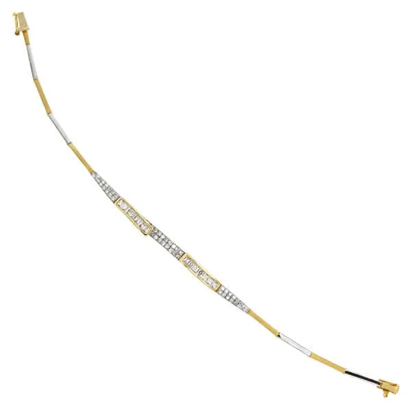 18K PULSERA ORO BICOLOR CON CIRCONITA 20CM — vista 2