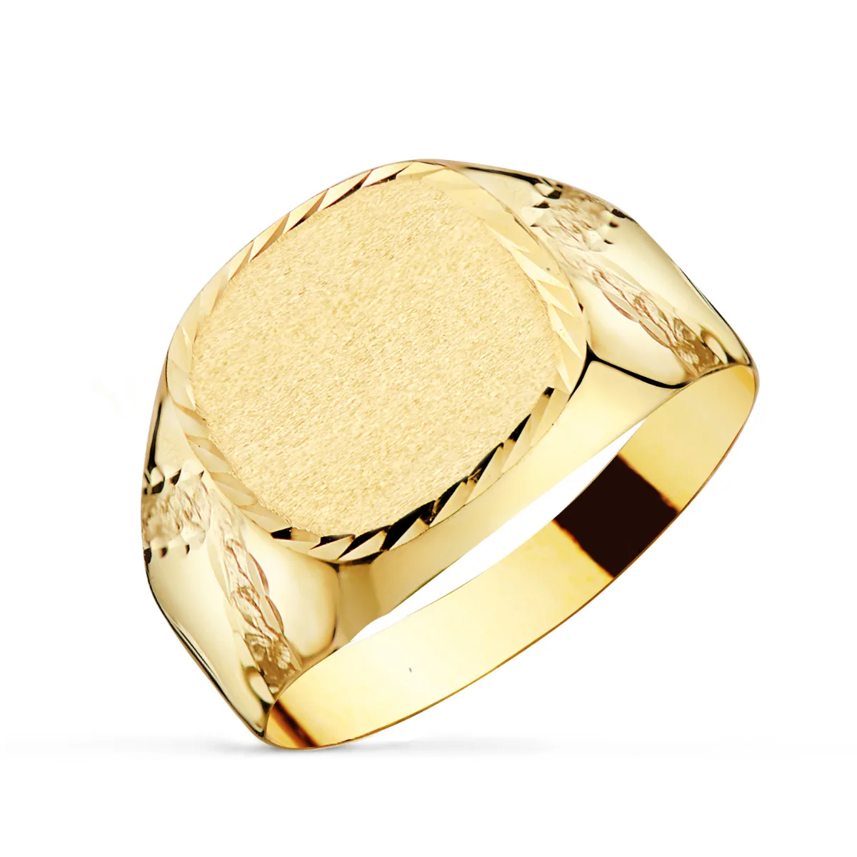 9K SELLO ORO AMARILLO CABALLERO HUECO TALLADO. ZONA GRABADO: 13X12 MM