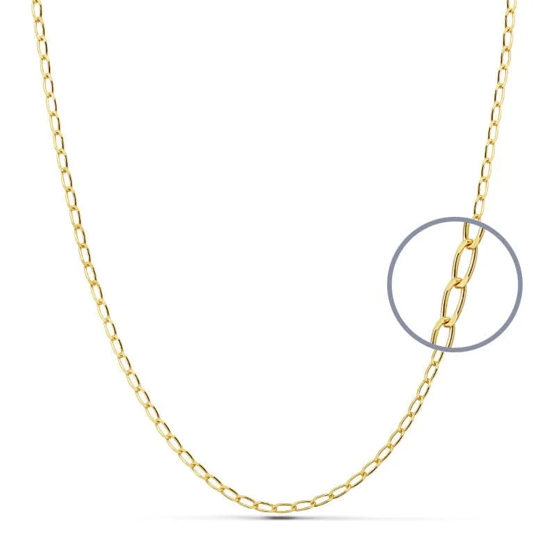 18K CADENA ORO AMARILLO MACIZA BILBAO 40CM 1.8 MM