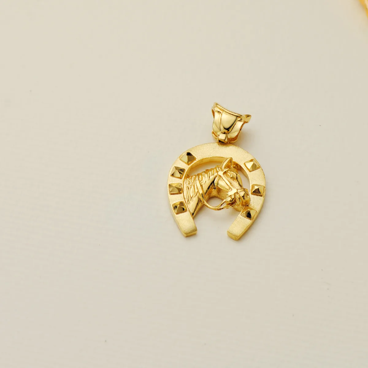 18K COLGANTE ORO AMARILLO HERRADURA DE CABALLO 25X22 MM — vista 3