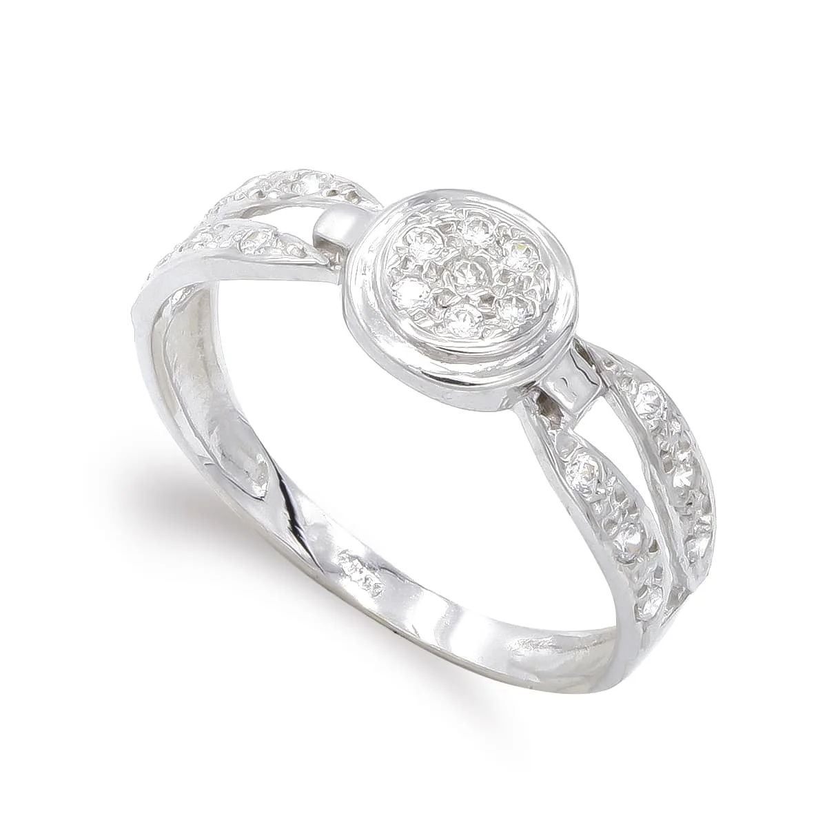 18K SORTIJA ORO BLANCO CON CIRCONITAS. ANCHO: 7 MM