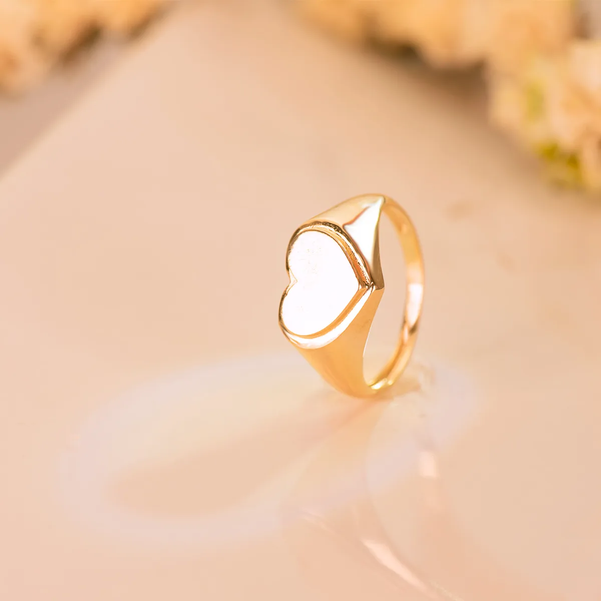 18K SELLO ORO AMARILLO MACIZO SIN FORRAR CORAZON. ZONA DE GRABADO: 10X8,5 MM — vista 2