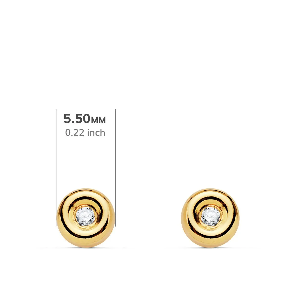18K PENDIENTES CHATON ORO AMARILLO DIAMANTES LABORATORIO 0,040 QTS VS2-G. MEDIDA: 5,5 X 5,5 MM. CIERRE PRESION — vista 2