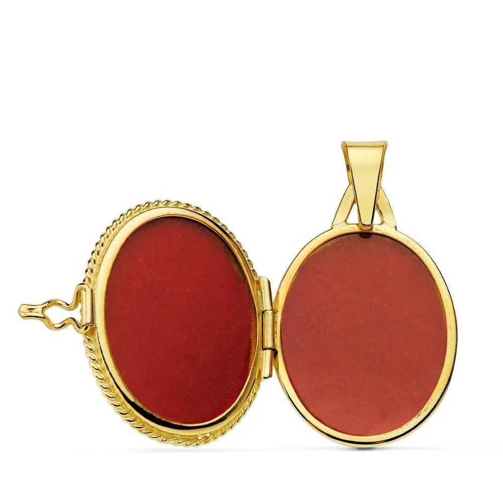 18K COLGANTE GUARDAPELO DIJE PORTAFOTOS ORO AMARILLO FLOR CIRCONITA 22X19 MM — vista 2