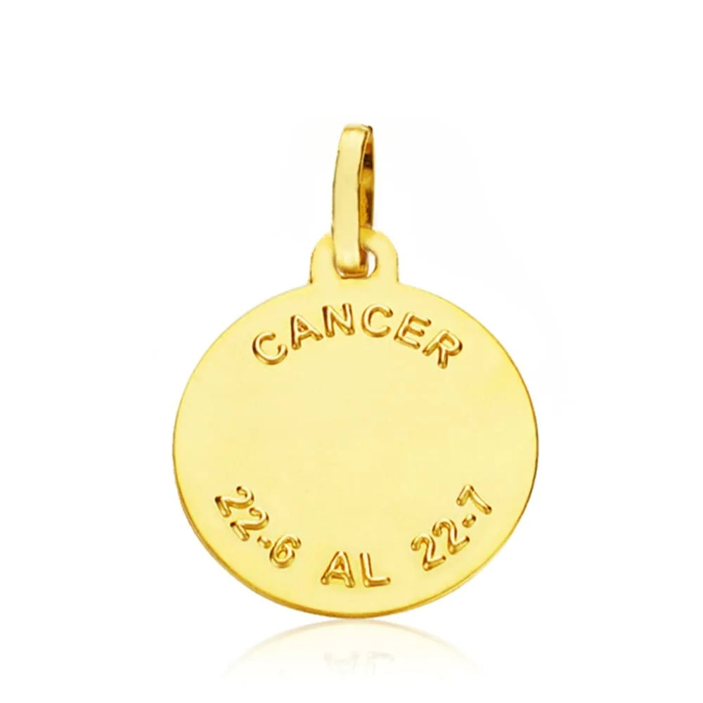 18K PLACA HOROSCOPO ORO AMARILLO CANCER 16 MM — vista 3