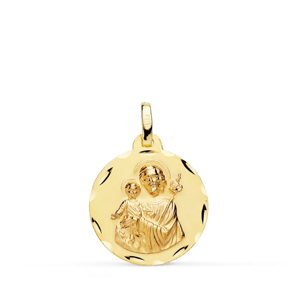 9K MEDALLA ORO AMARILLO SAN JOSE 9K 18 MM